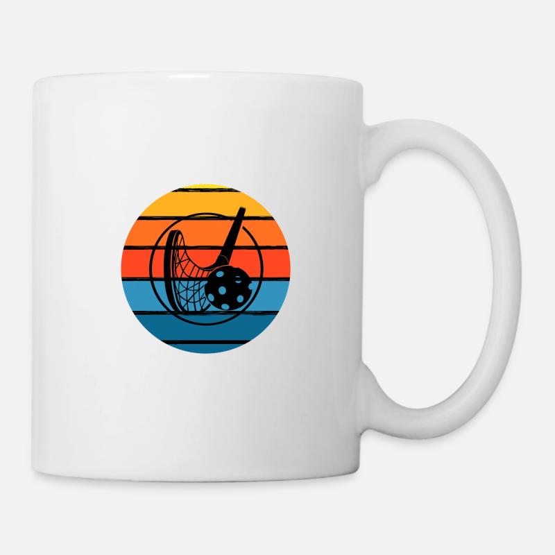 Floorball dans le cercle coloré - Mug blanc - blanc