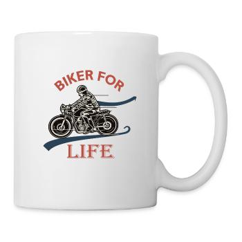 Biker for life, motorcycle passion biker Motard gift - Mug - white - Right