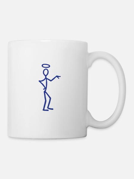The Iconic "The Saint" Stick Figure Logo in Blue - Mug - white