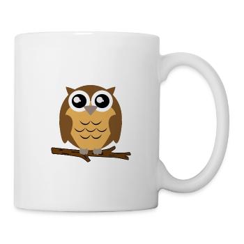 Süße Eule Motiv Illustration - Tasse - Weiß - Rechts