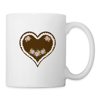 Coeur de pain d'épice vierge / PERSONNALISABLE - Mug blanc - blanc - Droite