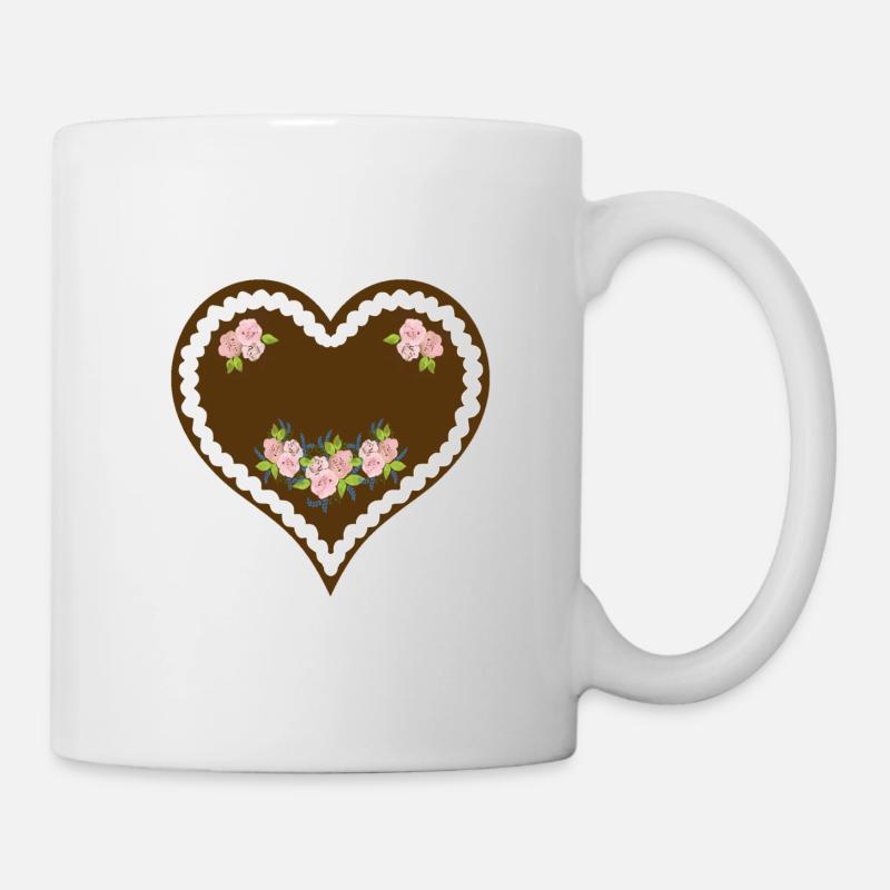 Lebkuchenherz Blanko / PERSONALISIERBAR - Tasse - Weiß