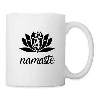 Namaste yoga lotus flower - Mug - white - Right
