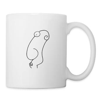 Kopf Bernd 098 - reine Kopfsache – schwarz - Tasse - Weiß - Rechts