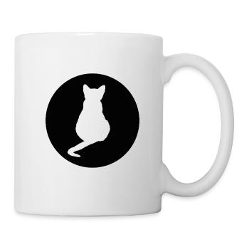 Katze Katze schwarze Katze Silhouetten - Tasse - Weiß - Rechts