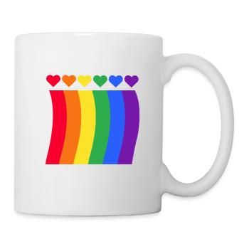Gay Pride Regenbogenfarbe LGBT - Tasse - Weiß - Rechts