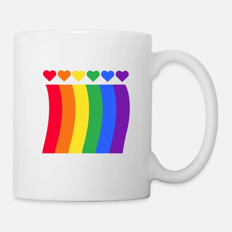 Gay Pride arc-en-ciel couleur LGBT - Mug blanc - blanc