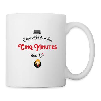 A m'asseoir sur un banc cinq minutes avec toi - Mug blanc - blanc - Droite