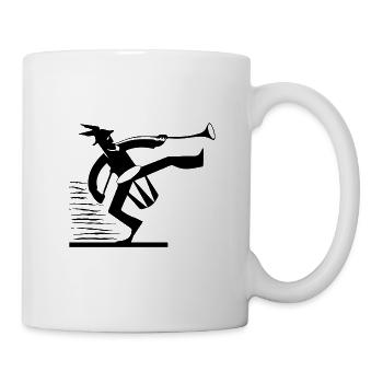 guerrier maya avec tambour. guerrier maya, temple - Mug blanc - blanc - Droite