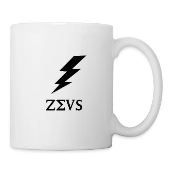 Design Zeus avec idée cadeau flash noir - Mug blanc - blanc - Droite