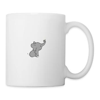 Little elephant with flower - Mug - white - Right