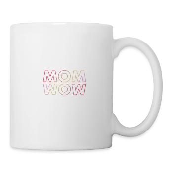 MOM WOW Mama Mum Rainbow Mommy rainbow - Mug - white - Right