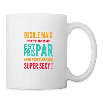 Cette homme est pris par une portugaise super sexy - Mug blanc - blanc - Droite