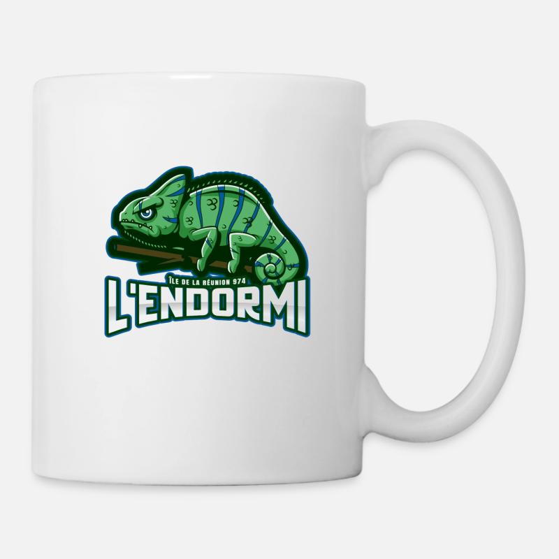 L'endormi caméléon de La Reunion 974 cadeau drôle - Mug blanc - blanc
