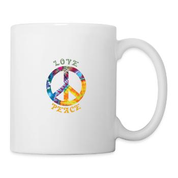 Love Peace Hippie Hippie Kostuem 60er 70er 90er - Tasse - Weiß - Rechts