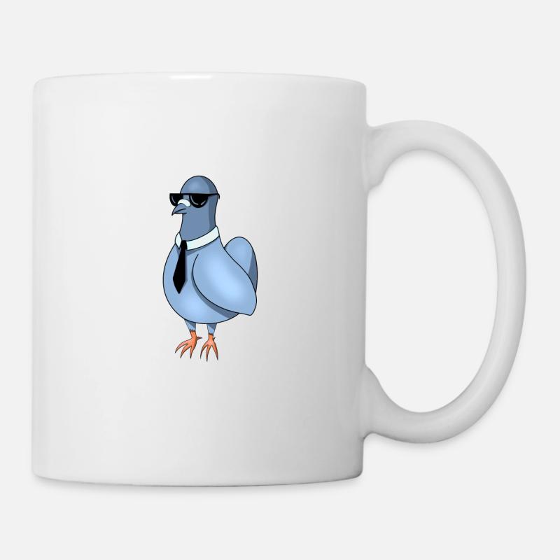 Bird with sunglasses - Mug blanc - blanc