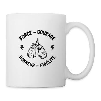 Force courage honneur fidélité | devise boxe - Mug blanc - blanc - Droite