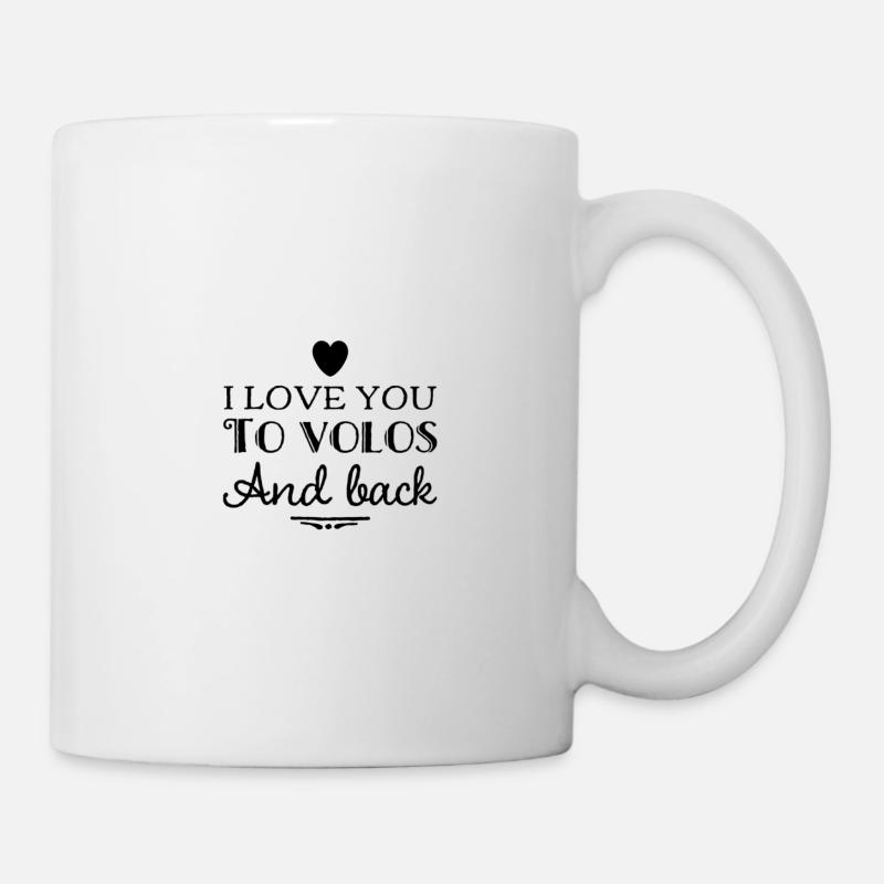 Je t'aime à Volos et à l'arrière en disant la Grèce - Mug blanc - blanc