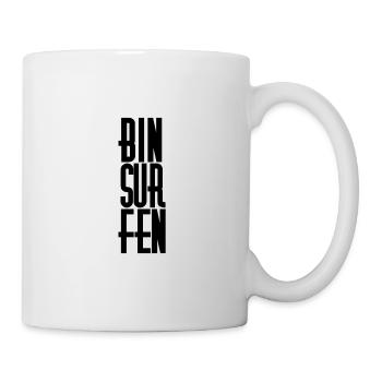 bin surfen - Tasse - Weiß - Rechts