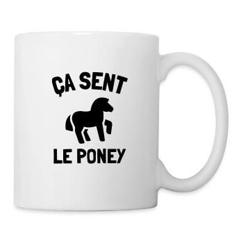 Ça sent le poney anniversaire drôles humour - Mug blanc - blanc - Droite