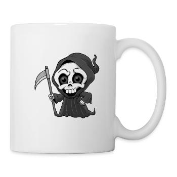 Sensenmann Todbringer Todesengel Sarkasmus Shirt - Tasse - Weiß - Rechts