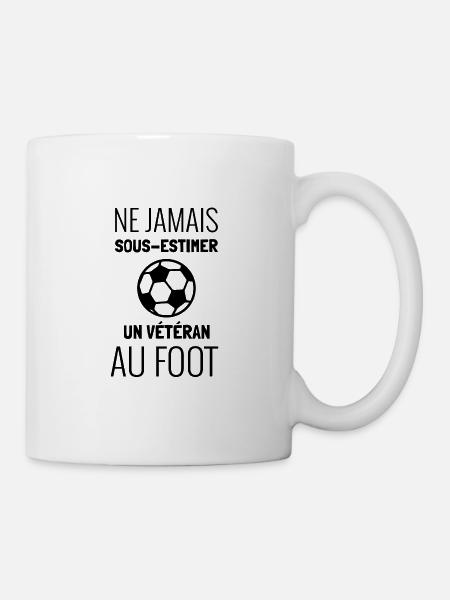 Vétéran football joueur ballon de foot humour - Mug blanc - blanc