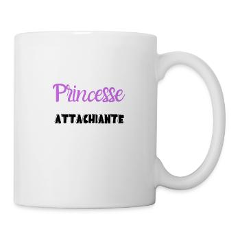 t-shirt princesse attachiante. Idée cadeau fille - Mug blanc - blanc - Droite