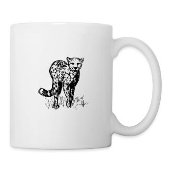 Gepard Line art Zeichnung - Tasse - Weiß - Rechts