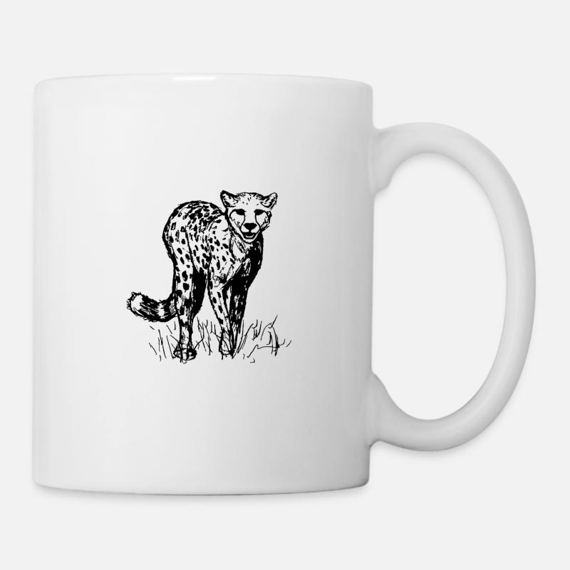 Gepard Line art Zeichnung - Tasse - Weiß