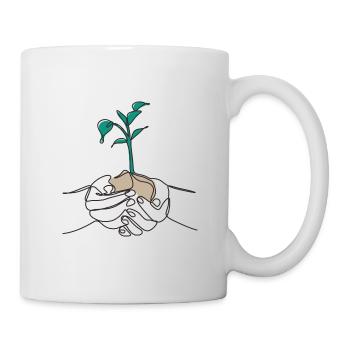 One Line Leaf black - Mug - white - Right