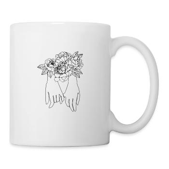 Drawing Friendship Hands Finger - Mug - white - Right