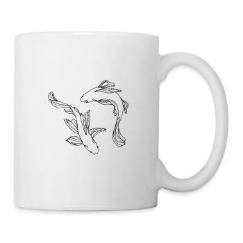 Ying Yang Poissons - Mug blanc - blanc - Droite