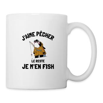 J'aime pêcher le reste je m'en fish humour pêcheur - Mug blanc - blanc - Droite