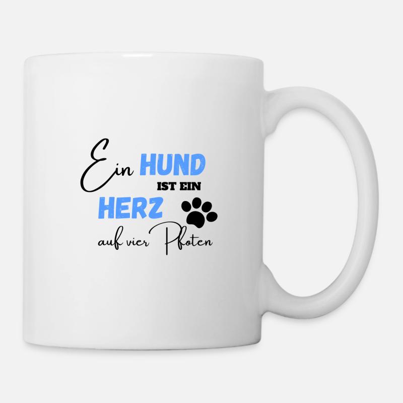Ein Hund ist ein Herz auf vier Pfoten - Tasse - Weiß