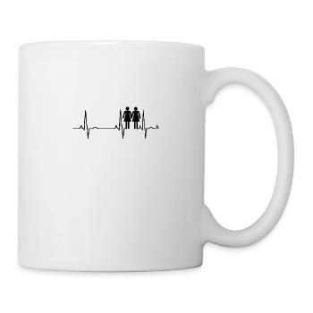 Lesbische Frauen Herzschlag - Tasse - Weiß - Rechts
