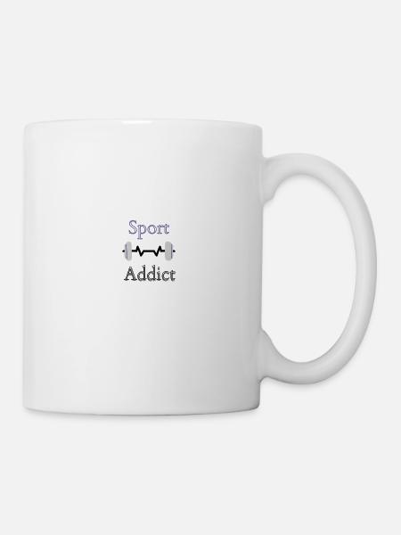 Sport addict, Fan de fitness , Sport extérieur, - Mug blanc - blanc