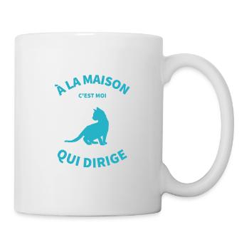 La maison c'est moi qui dirige humour chat drôles - Mug blanc - blanc - Droite