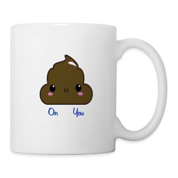 Cute kawaii poop on you poop emoji - Mug - white - Right