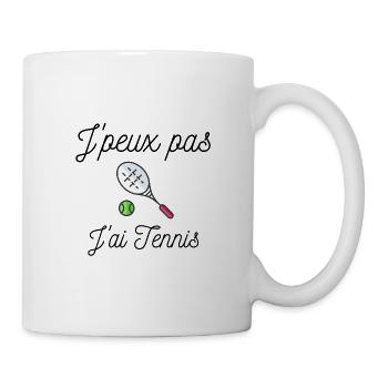 T Shirt je peux pas j'ai tennis - Mug blanc - blanc - Droite