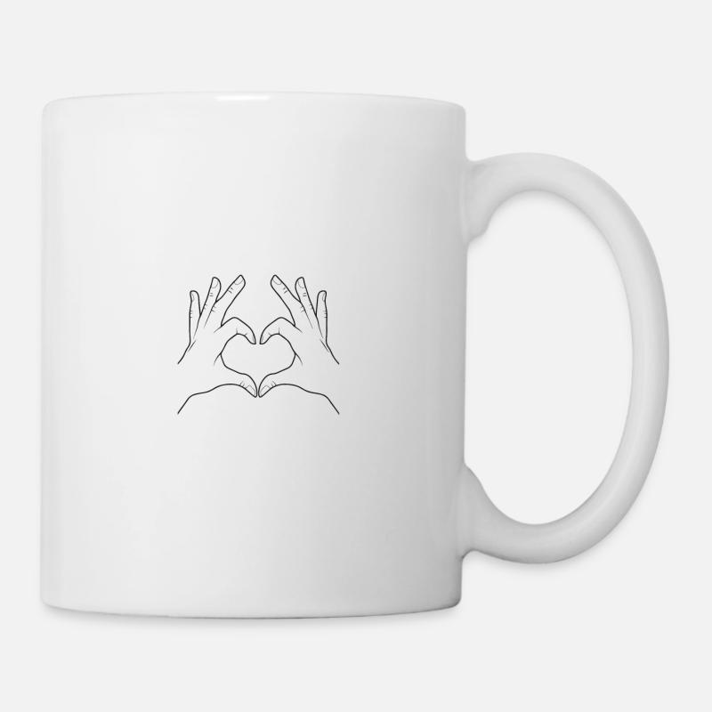 heart shaped hand - Mug - white