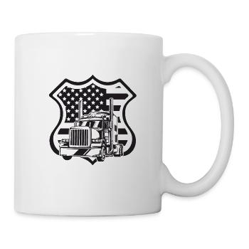 LKW USA - US-LKW amerikanische Flagge - Tasse - Weiß - Rechts