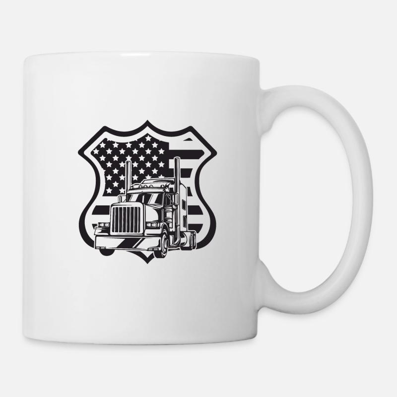 Camion USA - camion americain drapeau américain - Mug blanc - blanc