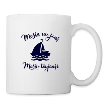 Marin un jour marin toujours slogan humour drôles - Mug blanc - blanc - Droite