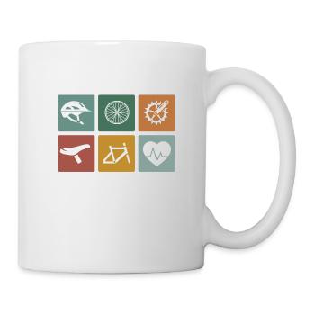 Bike equipment funny cycling sports humor - Mug - white - Right