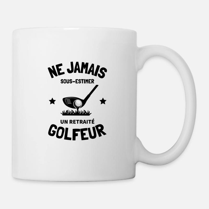 Ne jamais sous-estimer un retraité golfeur humour - Mug blanc - blanc