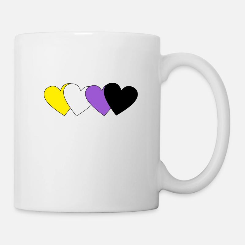 Herz nicht binär - Tasse - Weiß