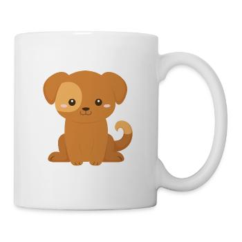 Baby Hund Welpe Kinder Mädchen Frauen - Tasse - Weiß - Rechts