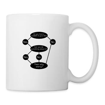 Then Why Worry? No Worries Funny Quote Happy Calm - Mug - white - Right