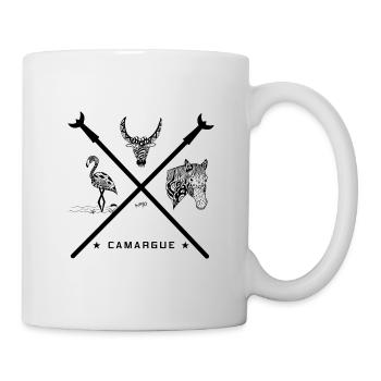 Emblème Camargue noir - Mug blanc - blanc - Droite