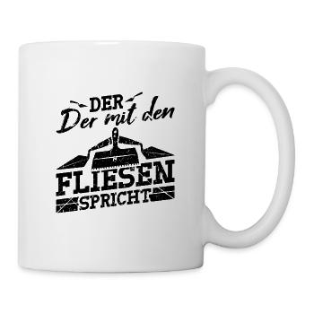 Plattenleger Handwerk Kollege Fliesenleger - Tasse - Weiß - Rechts
